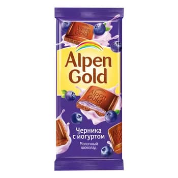 Шоколад молочный Alpen Gold черника  с йогуртом, 90 гр
