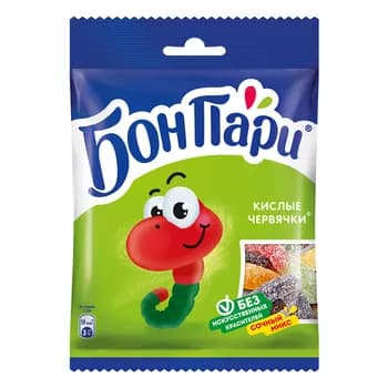Жевательный Мармелад Бон Пари "Кислые Червяки" 75 гр