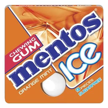 Жевательная резинка "Mentos Ice" со вкусом апельсина и мяты, 12.9 г