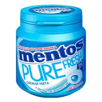 Жевательная резинка Mentos "Pure Fresh" со вкусом мяты, 100 г
