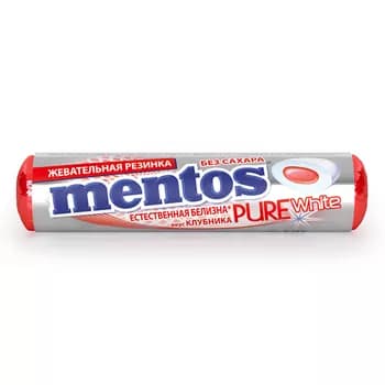 Жевательная резинка Mentos "Pure White" Клубника 15.5 г