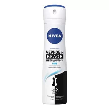 Антиперспирант спрей Nivea "Невидимая защита для черного и белого" Pure 150 мл