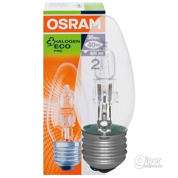 OSRAM 64542 B E27 - лампа галогенная HALOGEN ECO PRO CLASSIC B 230V 30W E27 свечеобразная