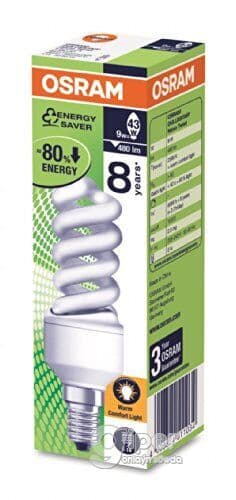 Люминесцентная лампа Osram Duluxstar Nano Twist DST Nano Twist 9W/825 E14