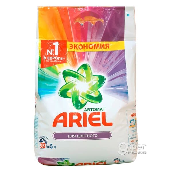 Kir ýuwujy soda Ariel "Reňkliler üçin" (awtomat) 3 kg plastik paket