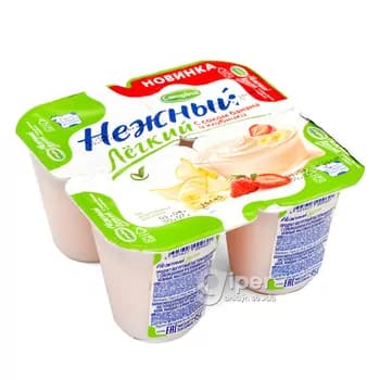 Ýogurt "Нежный" ýeňil banan we ýertudanaly, 0.1%, 95 gr