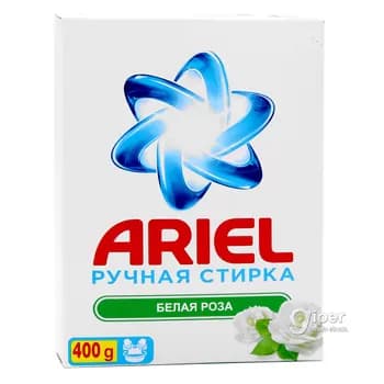 Kir ýuwujy soda Ariel "Ak bägül", elde ýuwmak üçin, 400 gr