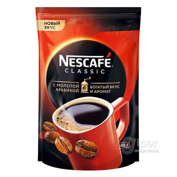 Kofe Nescafe classic owradylan arabikaly, 60 gr