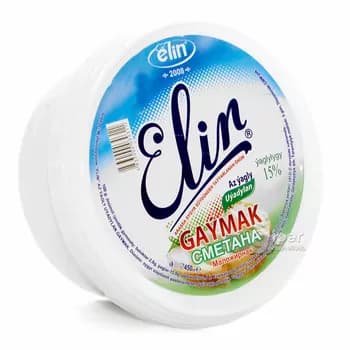 Az ýagly "Elin" uýadylan gaýmak, ýaglylygy 15%, 450 ml