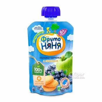 Çaga pýuresi "ФрутоНяня" аlma we çernika kökejikler bilen, 90 gr