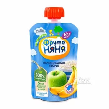 Çaga pýuresi "ФрутоНяня" аlma, banan we dorag, 90 gr