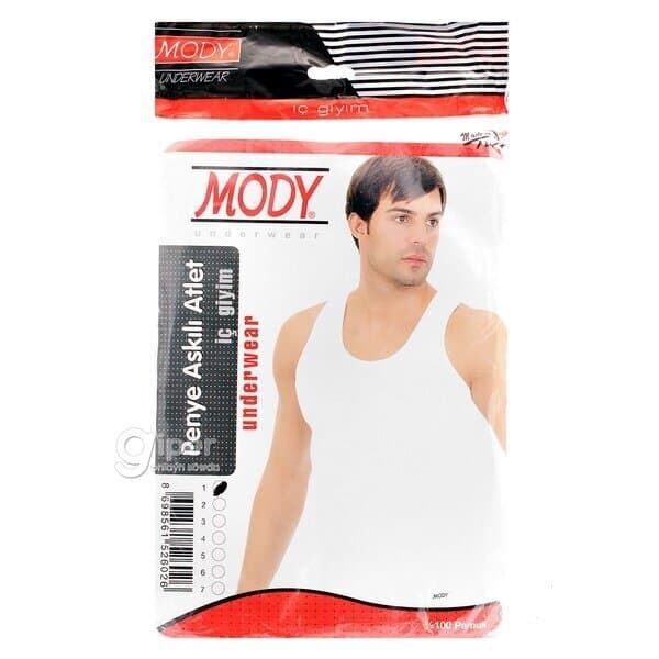 Мужская майка бельевая MODY, HM0003, белая,  (2шт)