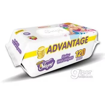 Çygly salfetkalar Sleepy "Advantage" plastik gapakly, 120 sany