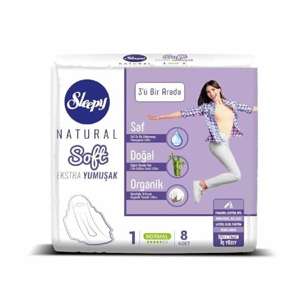 Prokladka Sleepy Natural Örän ýumşak 1 normal 5 damja, 8 sany