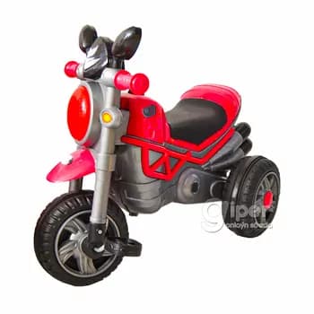 Üç tekerli welosiped (motosikl), gyzyl-gara reňkli