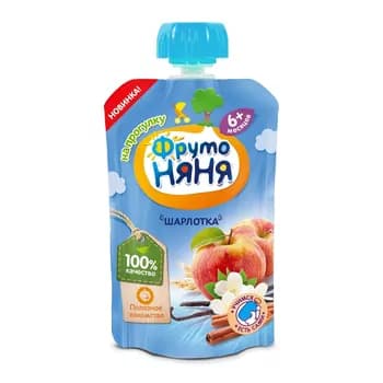 Çaga pýuresi "ФрутоНяня" Шарлотка köke bilen alma, 90 gr