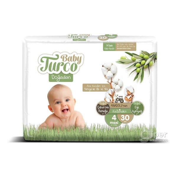 Çagalar üçin arlyk "Baby Turco" From Nature №4 maxi, 8-14 kg, 30 sany
