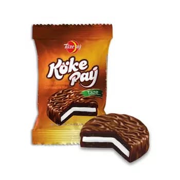 Сэндвич печенье со вкусом какао с зефирной начинкой покрытое шоколадом Köke paý "Täze aý", 25 гр