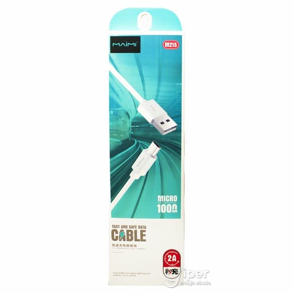 Maglumat geçiriji kabel Micro USB M215, 1m, ak (BMO)