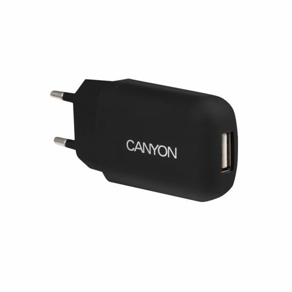 Telefon üçin zarýad beriji CANYON (1 USB bölüm/ Gara) CNE-CHA11