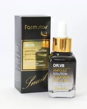 FarmStay "DR.V8 Ampoule Solution Black Snail" сыворотка для лица, 30 мл