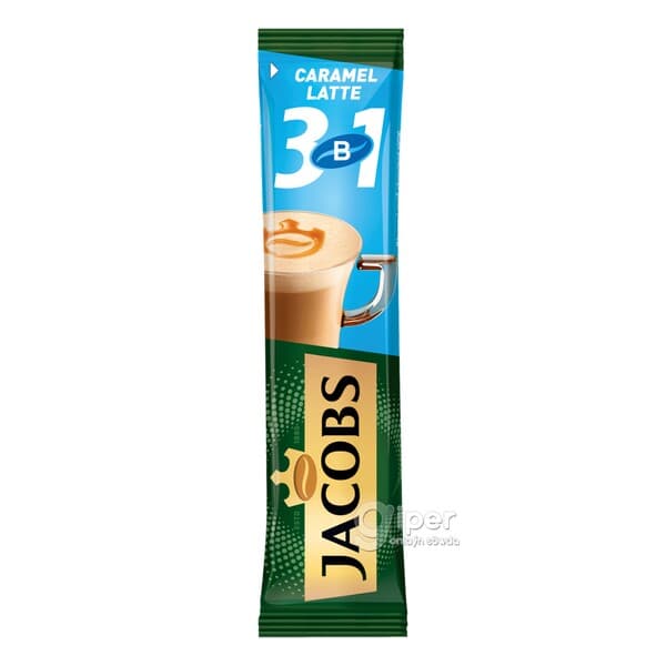 Kofe Jacobs Caramel Latte, 3x1 kiçi paket 12.3 gr