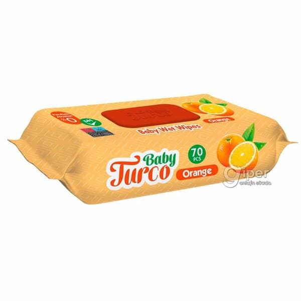 Çygly salfetkalar Baby Turco "Orange", 70 sany
