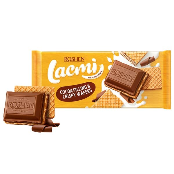 "Roshen" süýtli şokolad waflili "Lacmi milk chocolate", 90 gr