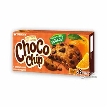 Ýumşak köke Orion Choco Chip pyrtykally we şokoladly, (6 sany), 120 gr