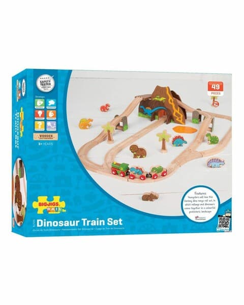 "Dinozawrlar" agaçdan demir ýoly 49 bölekli, oýun. 3+ ýaş (KK6029)