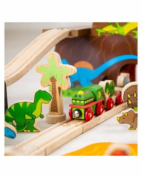 "Dinozawrlar" agaçdan demir ýoly 49 bölekli, oýun. 3+ ýaş (KK6029)