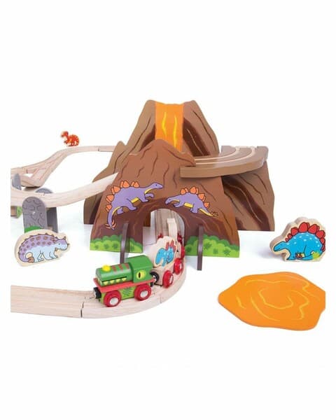 "Dinozawrlar" agaçdan demir ýoly 49 bölekli, oýun. 3+ ýaş (KK6029)