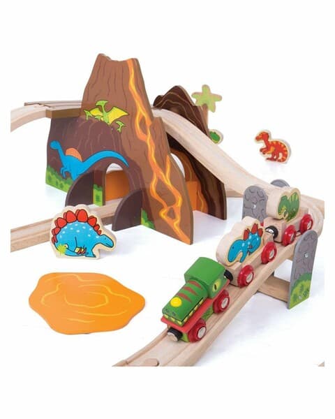 "Dinozawrlar" agaçdan demir ýoly 49 bölekli, oýun. 3+ ýaş (KK6029)