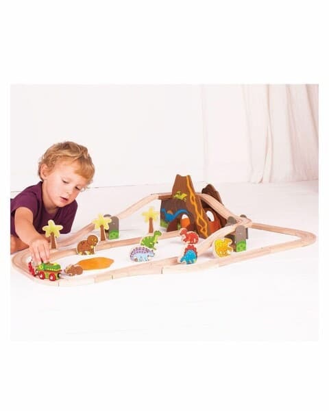 "Dinozawrlar" agaçdan demir ýoly 49 bölekli, oýun. 3+ ýaş (KK6029)