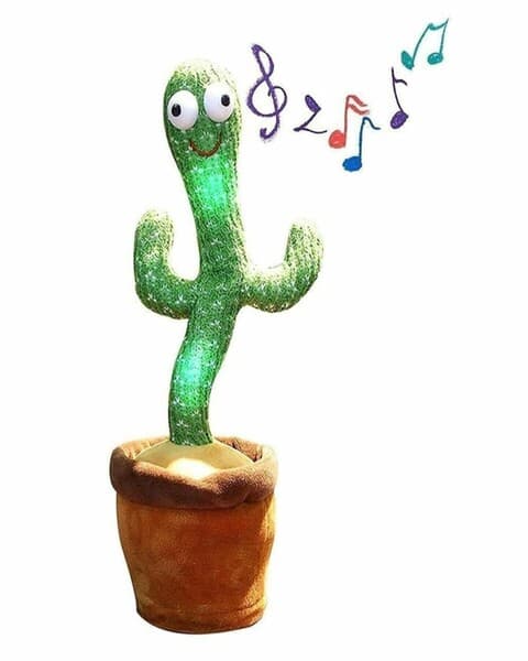 Gürleýän, tans edýän, aýdym aýdýan yşykly oýunjak kaktus