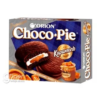Pirožny Orion Choco Pie "Karamel", 12 sany (360 gr)