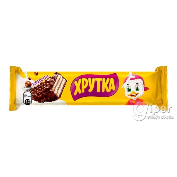 Şokolad örtülen batonçik wafli Nestle "Хрутка Криспи", 22 gr