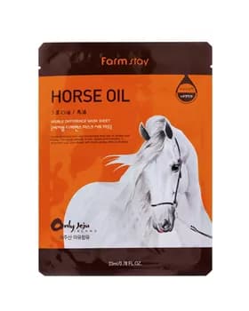 Тканевая маска для лица с лошадиным жиром Farmstay visible difference mask sheet horse oil