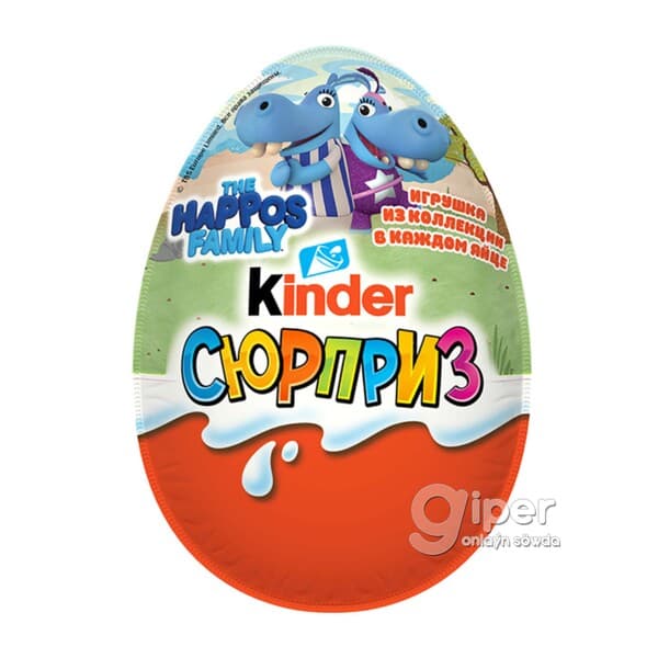 Şokoladly ýumurtga Kinder "Сюрприз" The HAPPOS family, 20 gr