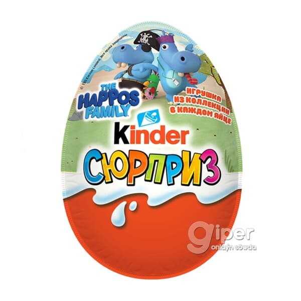 Şokoladly ýumurtga Kinder "Сюрприз" The HAPPOS family, 20 gr