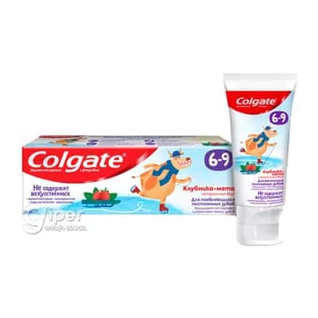 Çagalar üçin diş pasta Colgate ftorly Ýertudana-narpyz, 6-9 ýaş, 60 ml