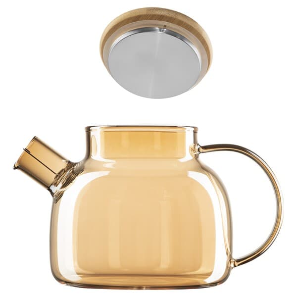 Borosilikat aýnadan çäýnek ýantar reňkli, 1800 ml