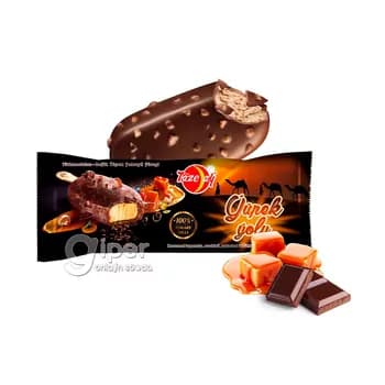 Doňdurma Täze aý "Ýüpek ýoly" karamel tagamly arahisli şokolad örtükli eskimo plombir, 65 gr