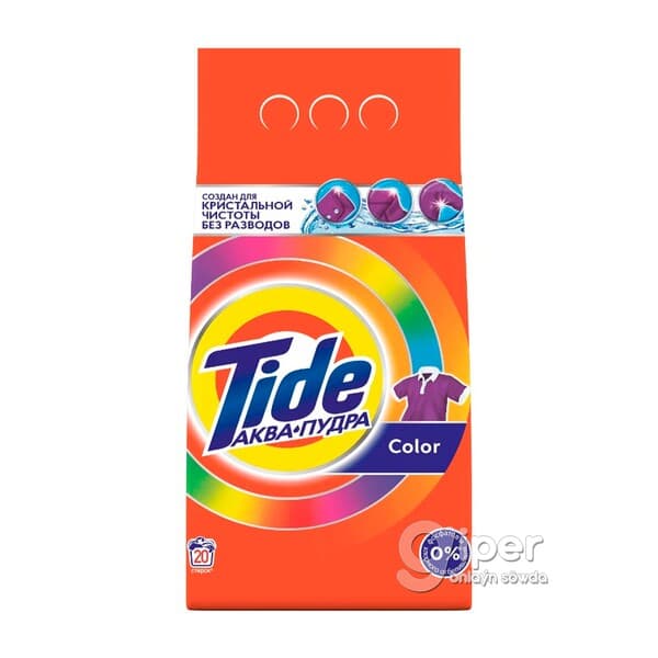 Kir ýuwujy soda Tide Aqua-pudra Color awtomat 2.5 kg plastik paket