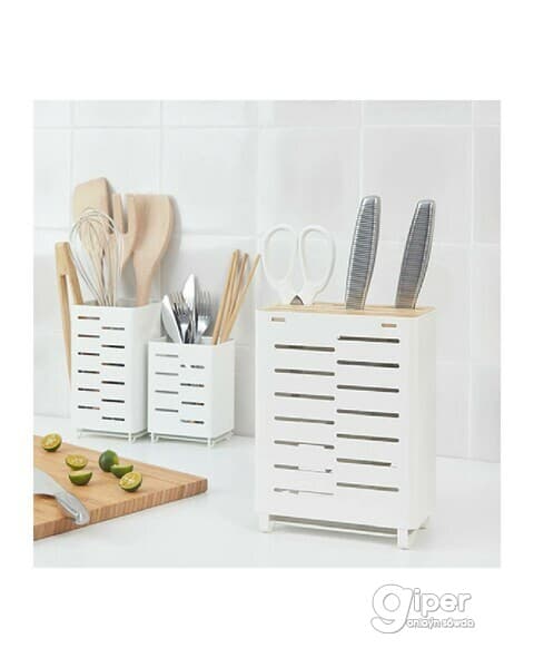 Pyçak saklaýjy IKEA AVSTEG ak/bambuk 23 sm