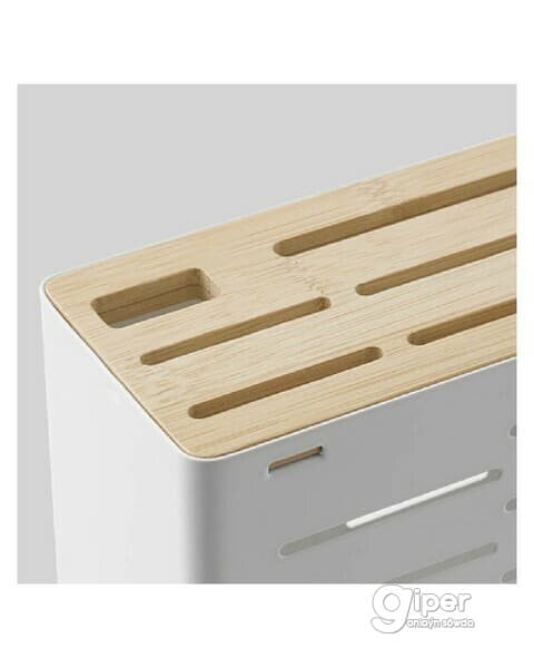 Pyçak saklaýjy IKEA AVSTEG ak/bambuk 23 sm