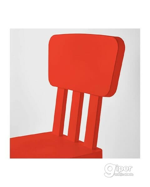 Çagalar üçin stul IKEA MAMMUT Daşary we öý üçin Gyzyl 39x36x67 sm
