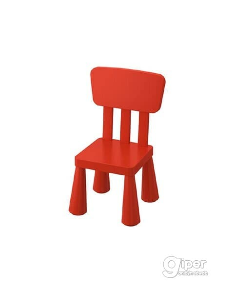 Çagalar üçin stul IKEA MAMMUT Daşary we öý üçin Gyzyl 39x36x67 sm