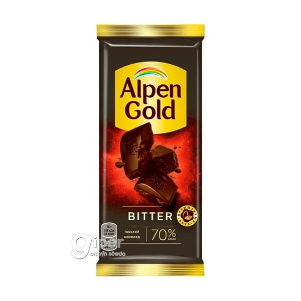 Şokolad Alpen Gold, Ajy 70% kakaoly, 85 gr