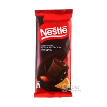 Ajy şokolad Nestle "Mindal we pyrtykal", 82 gr